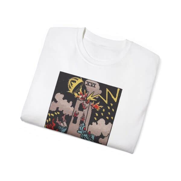 The Tower - Major Arcana Collection - Unisex Ultra Cotton Tee by Unknown Truth Tarot - Image 8
