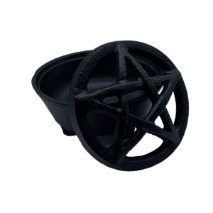 3 1/4" Pentagram cast iron cauldron/smudge pot