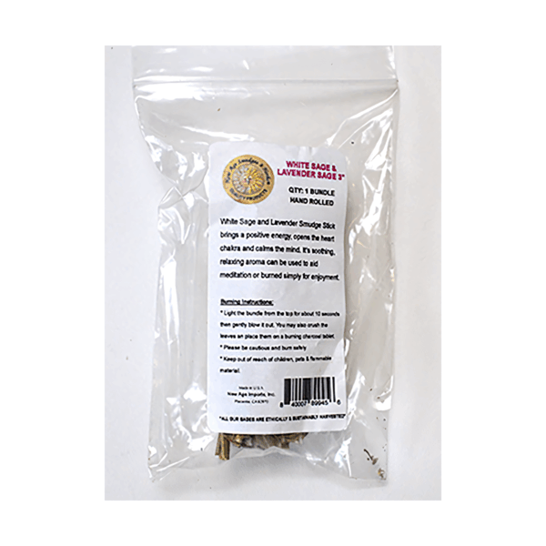3" White Sage & Lavender smudge stick 3" White Sage & Lavender smudge stick