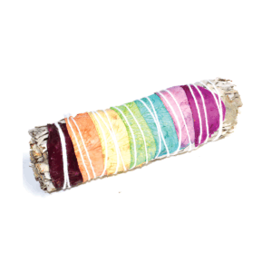 4" White Sage 7 Chakra colors stick