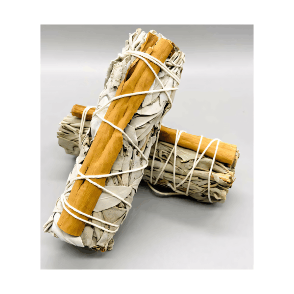 4" White Sage & Cinnamon smudge stick