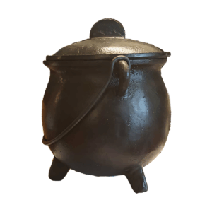 8" cast iron cauldron w/ lid