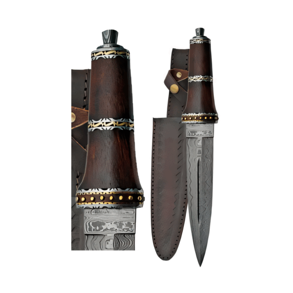 Dirk-Wod-Damascus-athame-13-34-RA077 Dirk Wod Damascus athame 13 3/4"