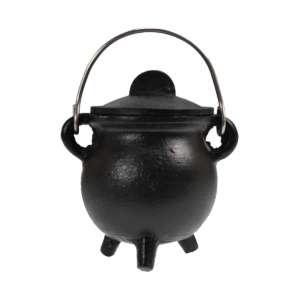 Plain cast iron cauldron  w/ lid 3"