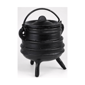 Ribbed cast iron cauldron 3"