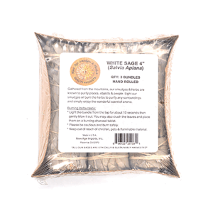 (set of 3) White Sage smudge stick 3-4"