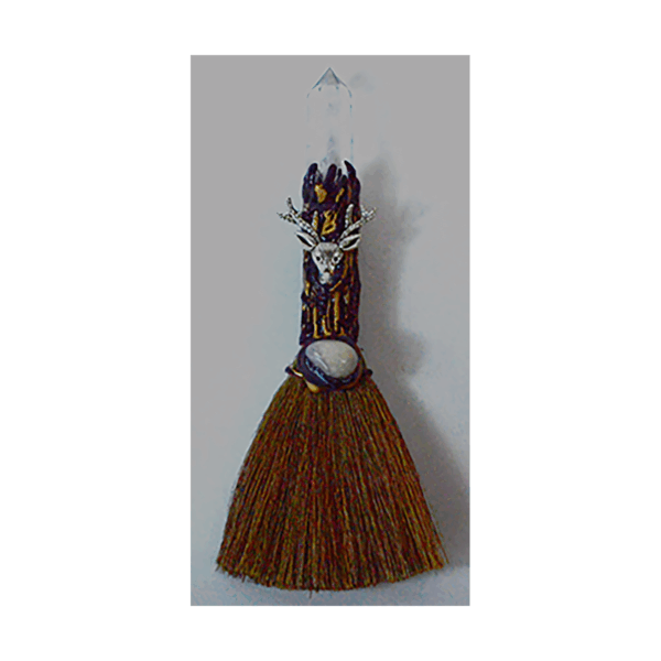 7-12-Deer-W-Crystal-broom-FBRM009 7 1/2" Deer W Crystal broom