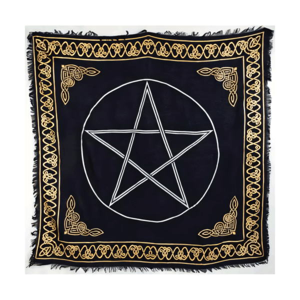 Gold-Bordered-Pentagram-altar-cloth-36-x-36-RASC84A Gold Bordered Pentagram altar cloth 36" x 36"