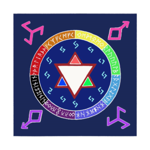 Rune Awakening altar cloth or scarf 36" x 36"